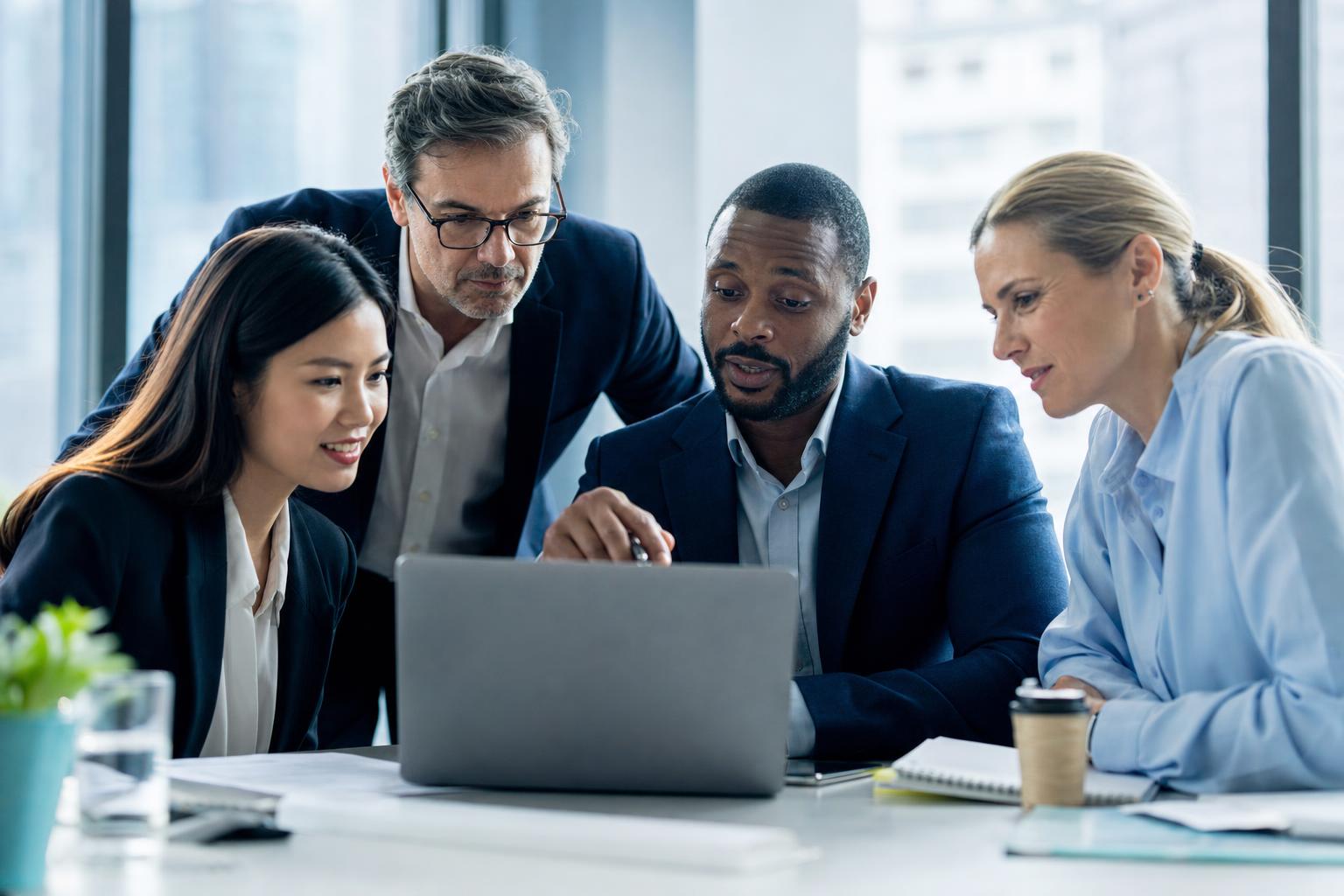 A hiring team reviewing candidate shortlists together
